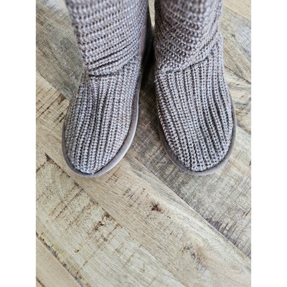 Ugg Classic Cardy Knee Calf Sweater Boots Slip On Women's Size 6 Beige - Picture 4 of 12